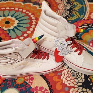 EUC Vans Unicorn Wings Hi Top White Glitter Sneaker 6.5(eu38.5)